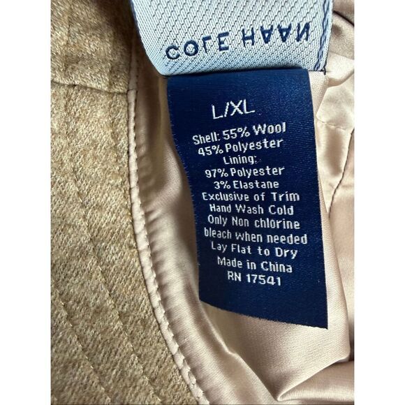 Cole Haan L/XL Wool Blend  Heather Brown Hat NEW main image 4